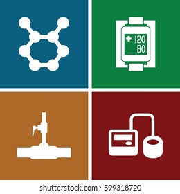 pressure icons set. Set of 4 pressure filled icons such as water pipe