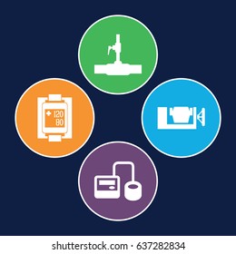 Pressure icons set. set of 4 pressure filled icons such as vice clamp