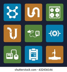 Pressure icons set. set of 9 pressure filled icons such as pipe, cooker, water pipe