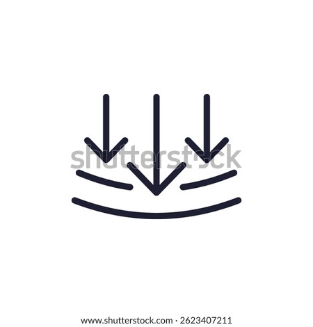 pressure impact icon, line vector pictogram