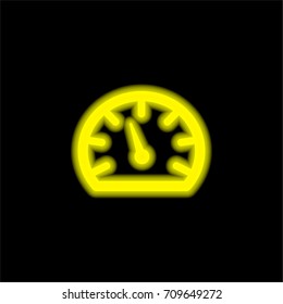 Pressure indicator yellow glowing neon ui ux icon. Glowing sign logo vector