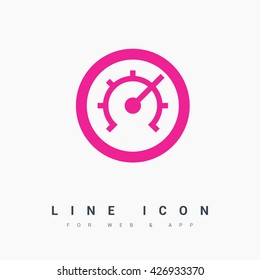 Pressure isolated minimal single flat linear icon for application and info-graphic. Technology line vector icon for websites and mobile minimalistic flat design.