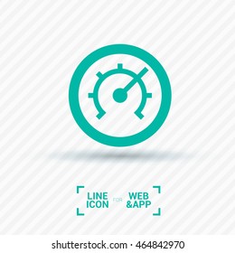 Pressure isolated minimal single flat linear icon for application and info-graphic. Technology line vector icon for websites and mobile minimalistic flat design.