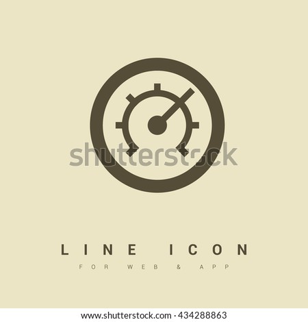 Pressure isolated minimal single flat linear icon for application and info-graphic. Technology line vector icon for websites and mobile minimalistic flat design.