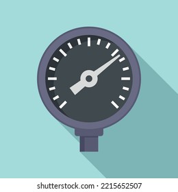 Pressure manometer icon flat vector. Gas meter. Air gauge