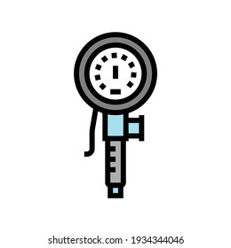 parte de medición de presión del vector de icono de color del compresor de aire. parte de medición de presión del signo del compresor de aire. ilustración de símbolo aislado