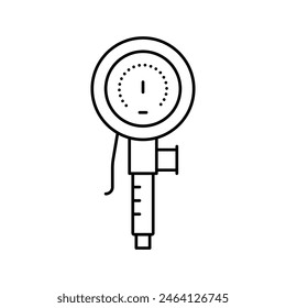 pressure measurement part of air compressor line icon vector. pressure measurement part of air compressor sign. isolated contour symbol black illustration