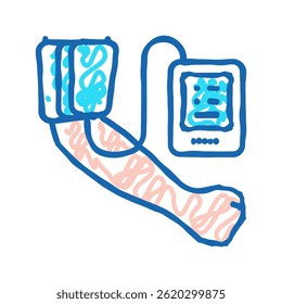 Druckmessgerät doodle Symbol Skizze Vektor. Vorzeichen der Druckmesseinrichtung. einzelne Symbolgrafik