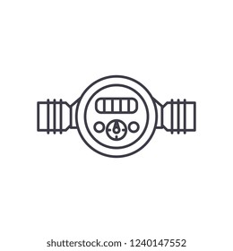 Pressure meter line icon concept. Pressure meter vector linear illustration, symbol, sign