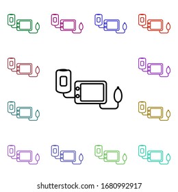 Pressure meter line multi color style icon. Simple thin line, outline vector of hospital icons for ui and ux, website or mobile application