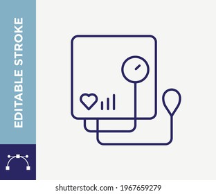Pressure Meter Outline Vector Icon Editable Stroke