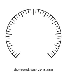 Medidor de presión, velocímetro, autónomo, termómetro, manómetro, barómetro, navegador o escala de indicadores. Medición de la plantilla de la gráfica del tablero aislada en fondo blanco. Ilustración gráfica del vector