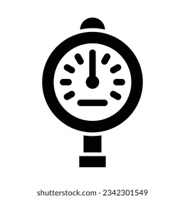 Pressure Meter Vector Glyph Icon For Personal And Commercial Use.
