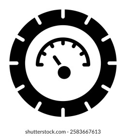 pressure meter Vector glyph icon Design 