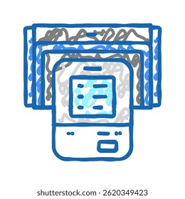 monitor de pressão ícone doodle médico esboço vetor. monitor de pressão sinal médico. símbolo isolado ilustração