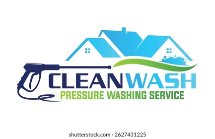 pressure power wash spray logo design vector template illustration
