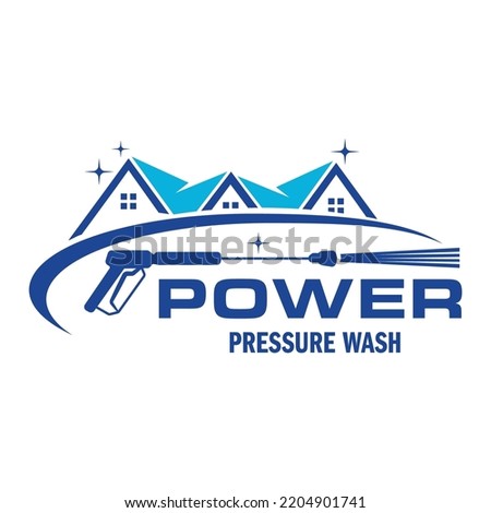 Pressure power wash spray logo design. Professional Power Washing Illustration vector graphic template