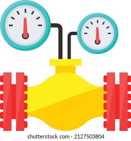 Pressure Regulating Valves Concept, gaseous flow or special Valve with gauges Vector Icon Design, Oil and Gas industry Symbol, Petroleum  and gasoline Sign, Service and supply stock illustration