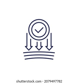 pressure resistance line icon with checkmark