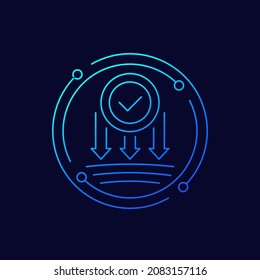 pressure resistance line vector icon with checkmark