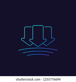 pressure resistant, line icon with arrows
