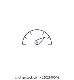 Pressure scale gauge. Vector linear icon isolated on white background.