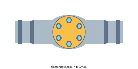 Pressure sensor differential tool vector icon or pressure sensor on factory pipeline