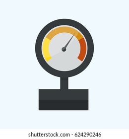 Pressure sensor manometer tool vector icon or pressure sensor on factory pipeline vector illustration.