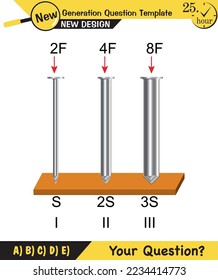 Druck in Feststoffen, Verschiedene Beispiele für den festen Druck, Physik-Beispielstudie, Druckbeispiel in der Feststoff-Physik-Unterricht, Prüfungsfrage, EPS
