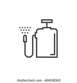 Pressure sprayer line icon, outline vector sign, linear style pictogram isolated on white. Symbol, logo illustration. Editable stroke. Pixel perfect