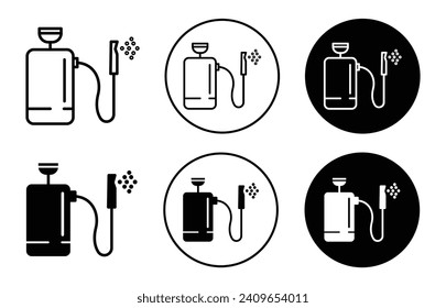 Druckspritzer Vektorsymbol-Set-Kollektion. Druckspritzer Außenflachsymbol