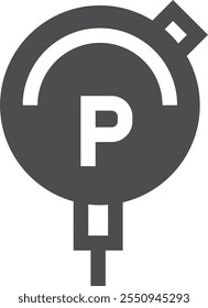 Pressure unit black icon. Physics measurement symbol