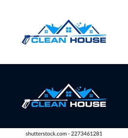 pressure wash home logo design template