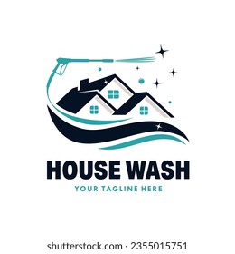 pressure wash home logo design template