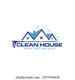 pressure wash home logo template