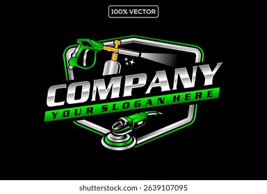 Pressure wash logo design for mobile detailing business illustration