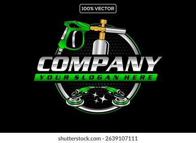 Pressure wash logo design for mobile detailing  illustration template