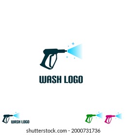 pressure wash logo,car wash logo design concept vector