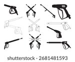 Pressure Washer Gun Vector For Print, Pressure Washer Gun Clipart, Pressure Washer Gun Illustration