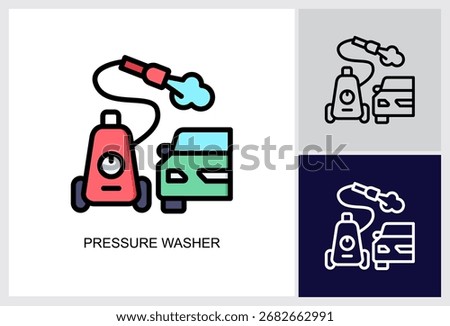 Pressure Washer icon Multi Style Vector Illustration