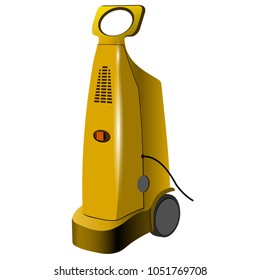 Pressure Washer Isolated Over White Background. Power Washer. Tools And Accessories.  Vector Illustration