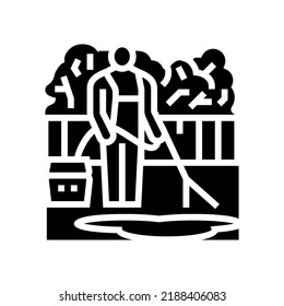 vector de icono de glifo de lavado de presión. señal de lavado de presión. ilustración de símbolo aislado