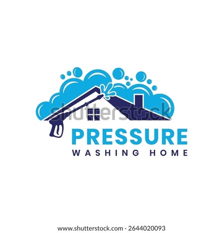 Pressure washing home cleaning house logo design modern minimal concept exterior cleaning