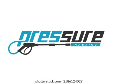 Pressure Washing lettering logo, Washing logo