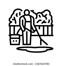 pressure washing line icon vector. pressure washing sign. isolated contour symbol black illustration