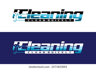 Pressure Washing logo with lettering concept