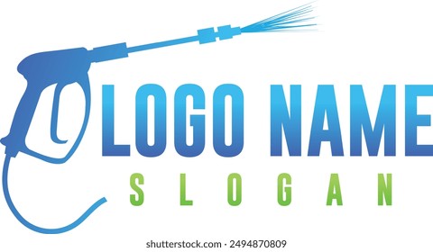 pressure washing power wash logo design with editable vector file