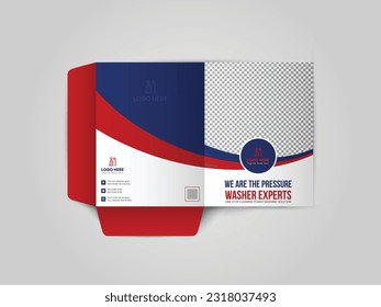 Pressure Washing Presentation Ordner Template Design, Hausreinigung für Katalog, Broschüren, Büroreinigung, Business Presentation Ordner Design.