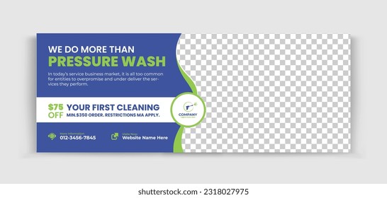 Pressure Washing Service Timeline Web Banner Social Media Design Perfect and modern home sale banner template for real estate Company, web ads