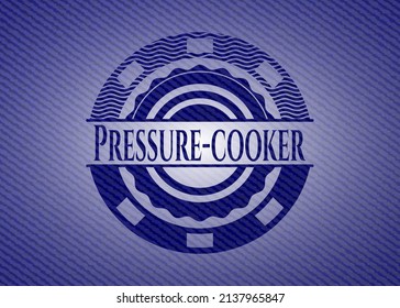 Pressure-cooker with jean texture. Vector Illustration. Detailed. 